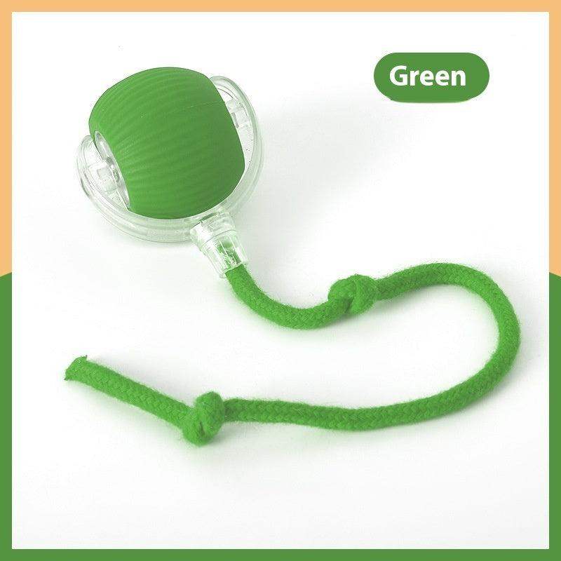Automatic Pet Interactive Rolling Ball - With Rope Style Green // Sublake 
