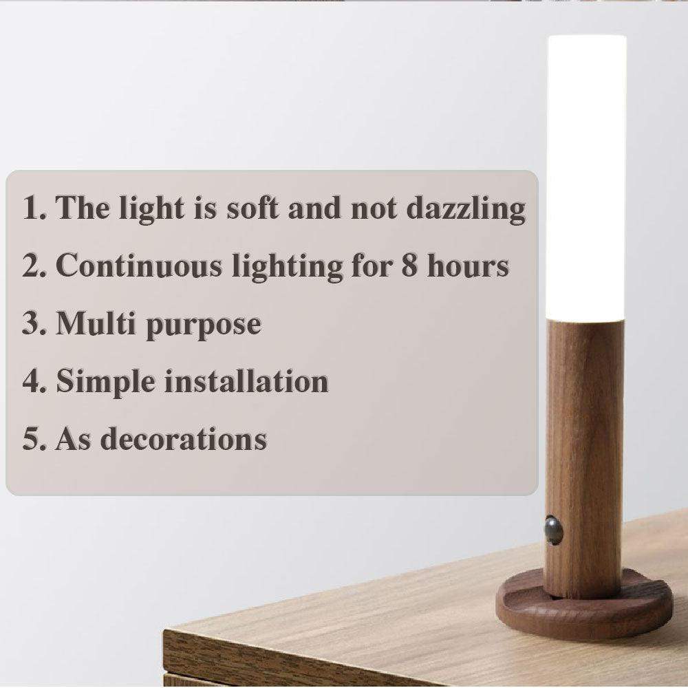 Automatic Wooden Motion Sensor Lamp – USB Rechargeable - Sublake 