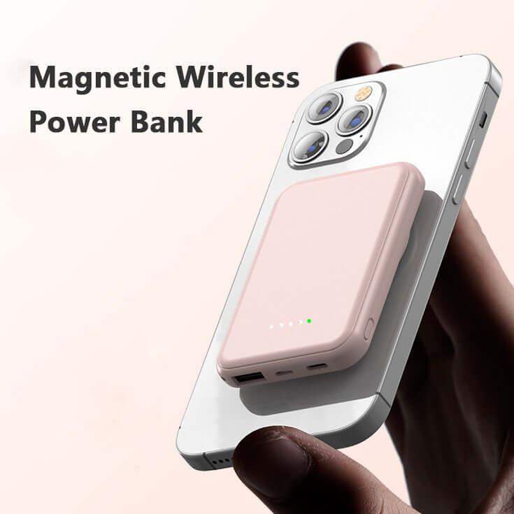 Mini Magnetic Wireless Power Bank – 5000mAh Fast Charge - Sublake 