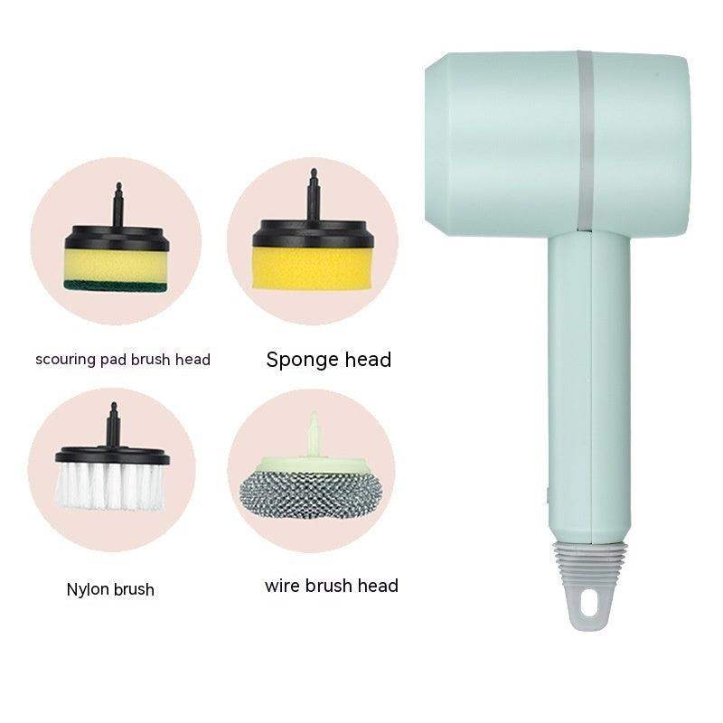 Automatic USB dishes & bathtubs cleaning brush - Green / Four headed // Sublake 