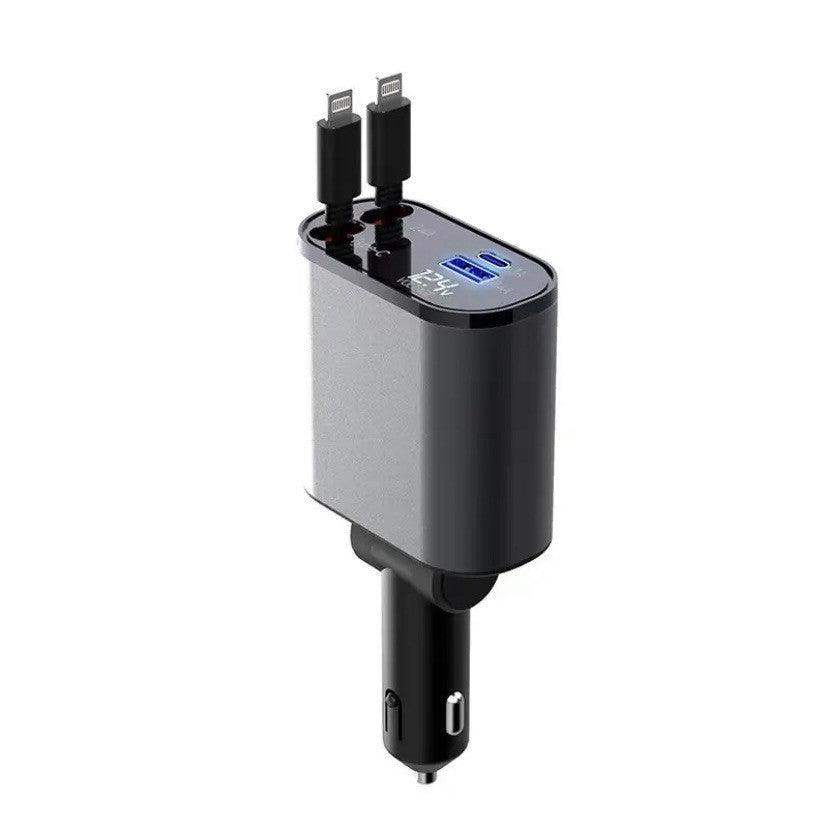 300% Car Charger iphone & Type-C Retractable Adapter - Sublake 