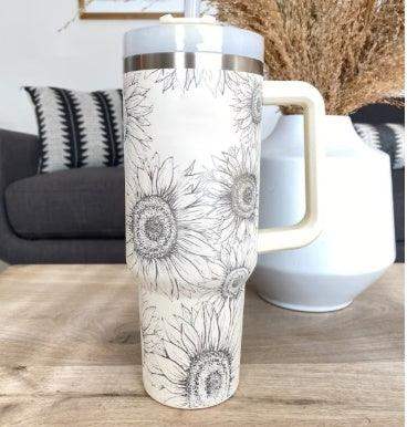 40 oz Stainless Steel Insulated Tumbler - Sunflower / 1200ML / 1PC // Sublake 