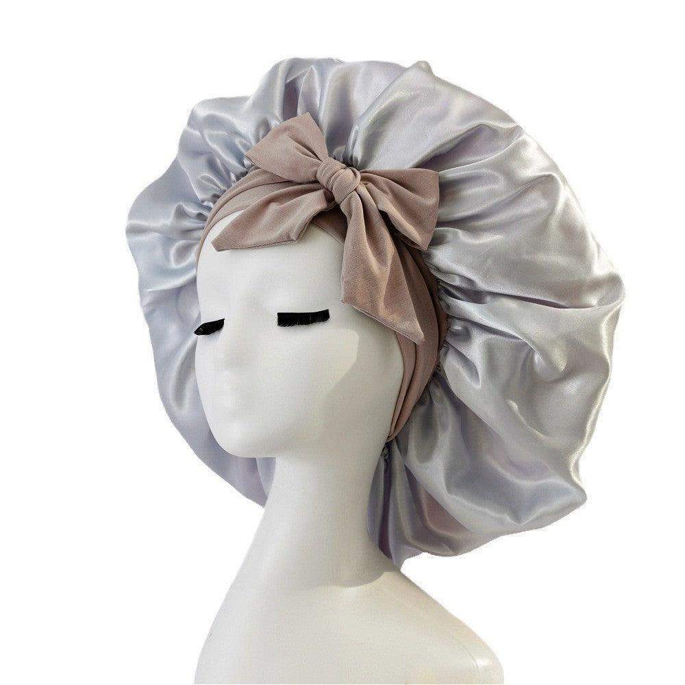 Silk and satin nightcap with tie - Silver // Sublake 