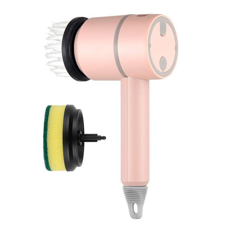 Automatic USB dishes & bathtubs cleaning brush - Pink / With 2brush heads1200mAh // Sublake 