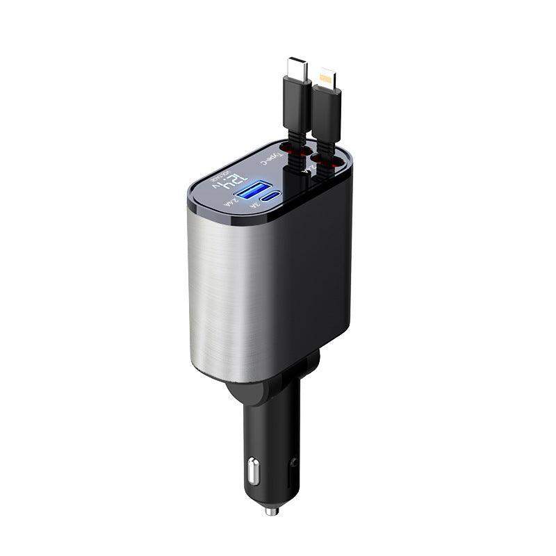300% Car Charger iphone & Type-C Retractable Adapter - Sublake 