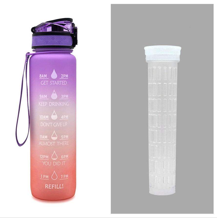 1L water bottle with indicator - Purple orange gradient set / 1000ML // Sublake 