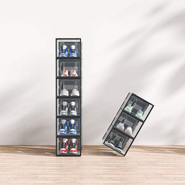 12 pieces plastic shoe box with mesh - Sleek black // Sublake 
